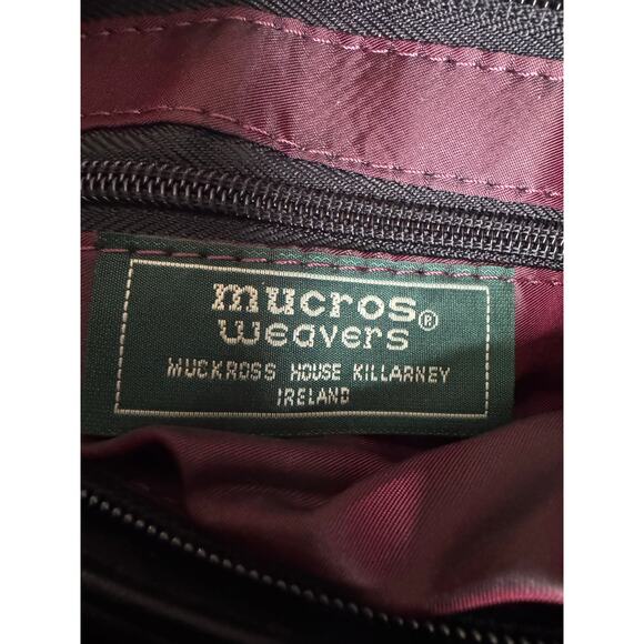 MUCROSS WEAVERS Irish Tweed Wool green & red Fiona Top Handle Crossbody - Picture 12 of 16